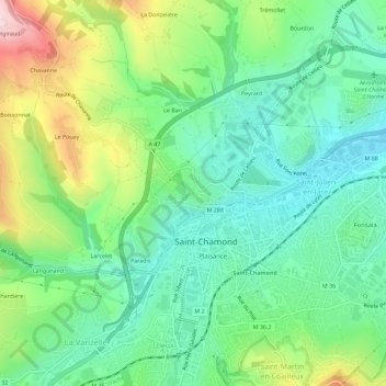 Mappa topografica Croupisson, altitudine, rilievo