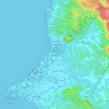 Mappa topografica Sabang, altitudine, rilievo