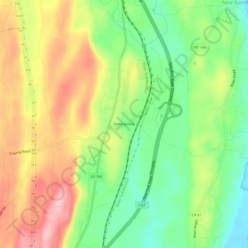 Mappa topografica Hannacroix, altitudine, rilievo