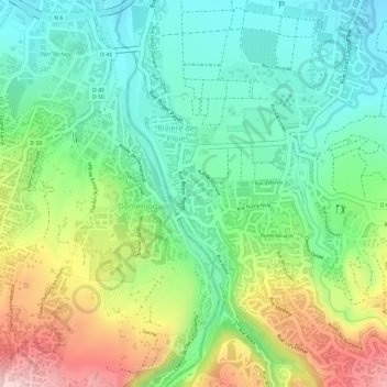 Mappa topografica La Rivière des Pluies, altitudine, rilievo