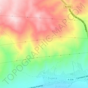 Mappa topografica Alcarceleras, altitudine, rilievo