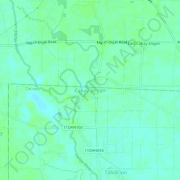 Mappa topografica Cabay-angan, altitudine, rilievo