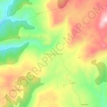 Mappa topografica Cajigar / Queixigar, altitudine, rilievo