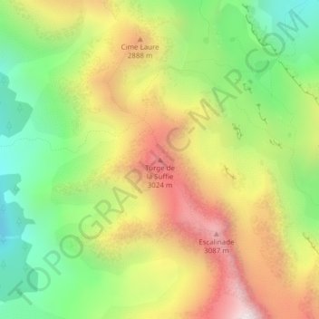 Mappa topografica Turge de la Suffie, altitudine, rilievo