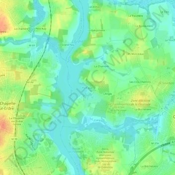 Mappa topografica Port Jean, altitudine, rilievo