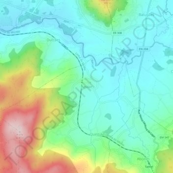 Mappa topografica Aguiar, altitudine, rilievo