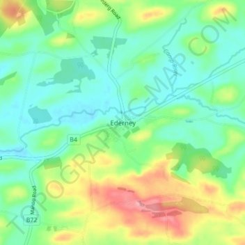Mappa topografica Ederney, altitudine, rilievo