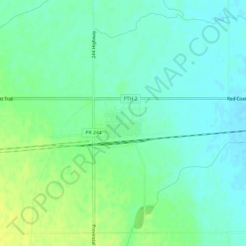Mappa topografica Rathwell, altitudine, rilievo