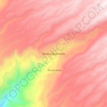 Mappa topografica Tambo Quemado, altitudine, rilievo