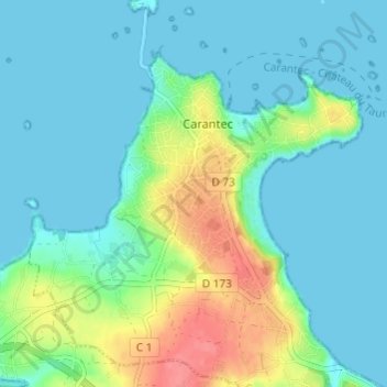Mappa topografica Poullout, altitudine, rilievo