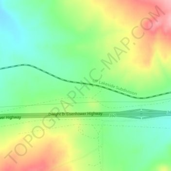 Mappa topografica Moor, altitudine, rilievo