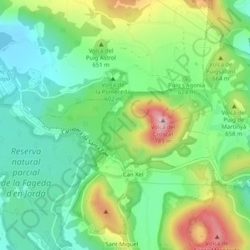 Mappa topografica Clot Sagolla, altitudine, rilievo