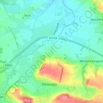 Mappa topografica Ashwell, altitudine, rilievo