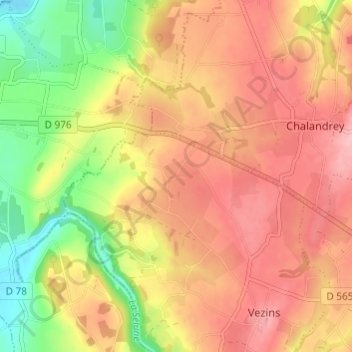 Mappa topografica La Vincendière, altitudine, rilievo