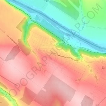 Mappa topografica Verejeni, altitudine, rilievo