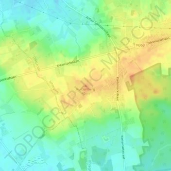 Mappa topografica Ruidenberg, altitudine, rilievo