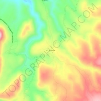 Mappa topografica La Placeta, altitudine, rilievo