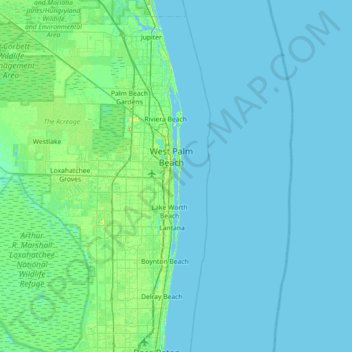 Mappa topografica Fisherman Island, altitudine, rilievo