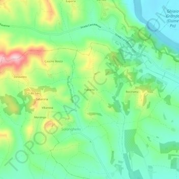 Mappa topografica Fabiano, altitudine, rilievo