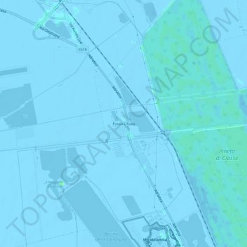 Mappa topografica Fosso Ghiaia, altitudine, rilievo