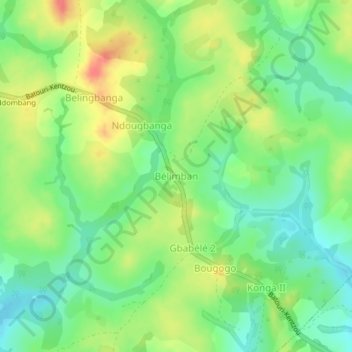 Mappa topografica Bélimban, altitudine, rilievo