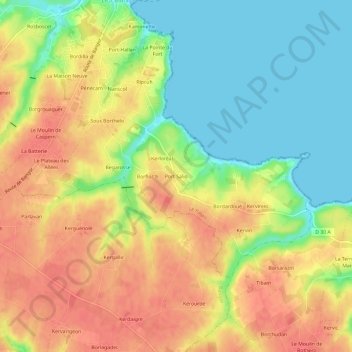 Mappa topografica Port Salio, altitudine, rilievo