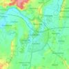 Mappa topografica Evesham, altitudine, rilievo
