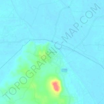 Mappa topografica Pirpainti, altitudine, rilievo