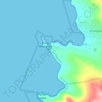 Mappa topografica Puerto Cruz Grande, altitudine, rilievo