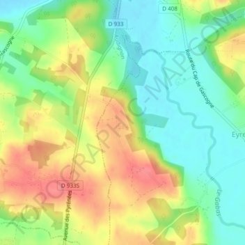 Mappa topografica Daourat, altitudine, rilievo