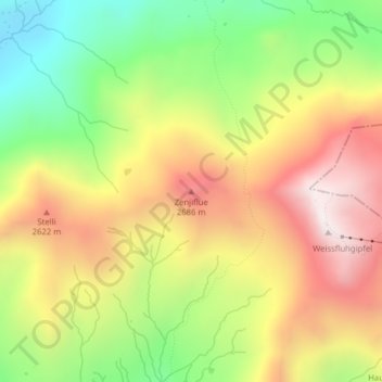 Mappa topografica Zenjiflue, altitudine, rilievo
