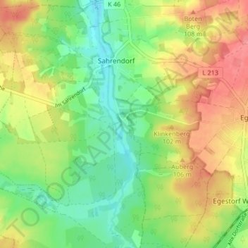 Mappa topografica Sudermühlen, altitudine, rilievo