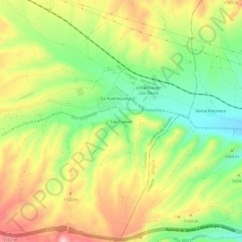 Mappa topografica Las Cuevas, altitudine, rilievo