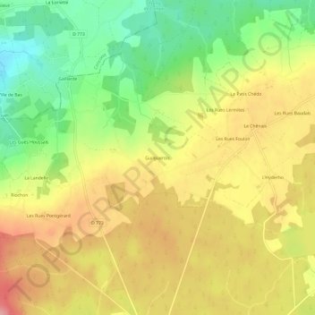 Mappa topografica Guilguerois, altitudine, rilievo
