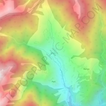 Mappa topografica Wan, altitudine, rilievo