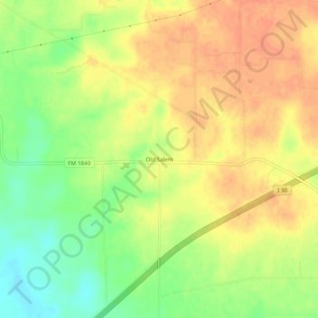 Mappa topografica Old Salem, altitudine, rilievo