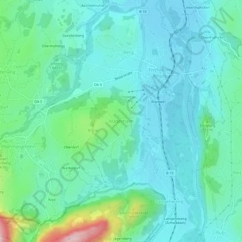 Mappa topografica Maderhalm, altitudine, rilievo
