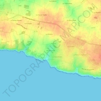 Mappa topografica Le Portmain, altitudine, rilievo