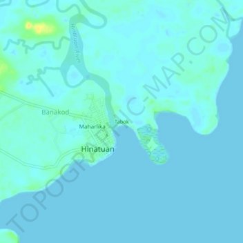 Mappa topografica Tabok, altitudine, rilievo