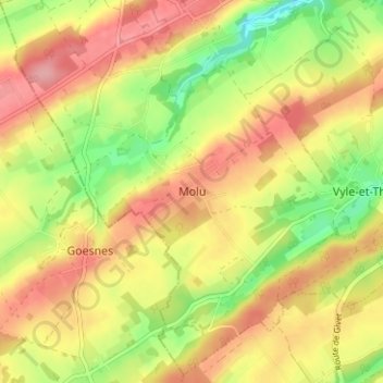 Mappa topografica Molu, altitudine, rilievo
