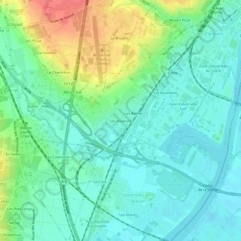 Mappa topografica Les Noyerats, altitudine, rilievo