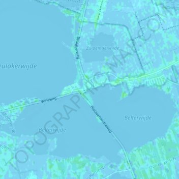 Mappa topografica Blauwe Hand, altitudine, rilievo