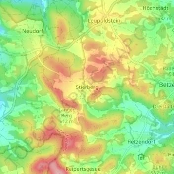 Mappa topografica Stierberg, altitudine, rilievo