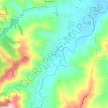 Mappa topografica Fiumana, altitudine, rilievo