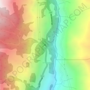 Mappa topografica Cascada Velo de Novia, altitudine, rilievo