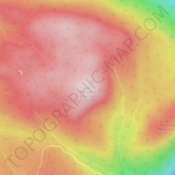Mappa topografica Big Sicker Mountain, altitudine, rilievo