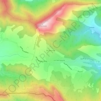 Mappa topografica Les Bascous, altitudine, rilievo