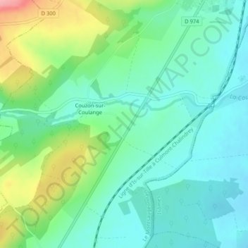 Mappa topografica Combe de Vaux, altitudine, rilievo
