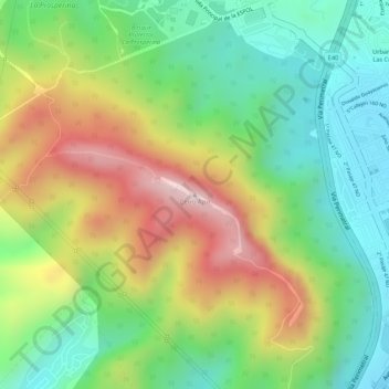 Mappa topografica Cerro Azul, altitudine, rilievo