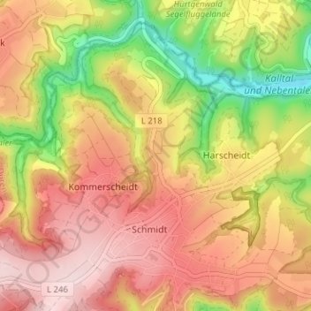 Mappa topografica Froitscheidt, altitudine, rilievo